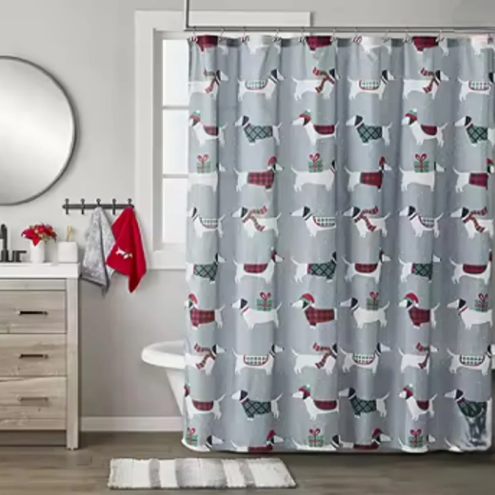 🎅 Snow Many Dachshund's Shower Curtain Set 🐶